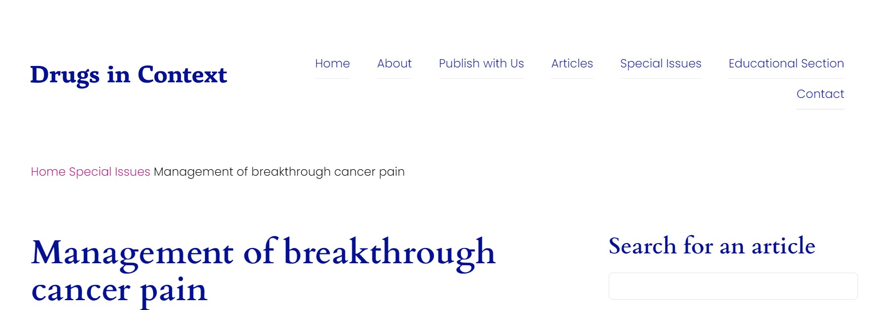 Management of breakthrough cancer pain