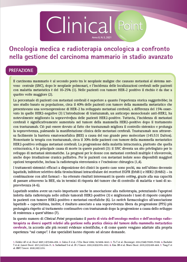 Oncologia medica e radioterapia oncologica a confronto nella gestione del carcinoma mammario in stadio avanzato